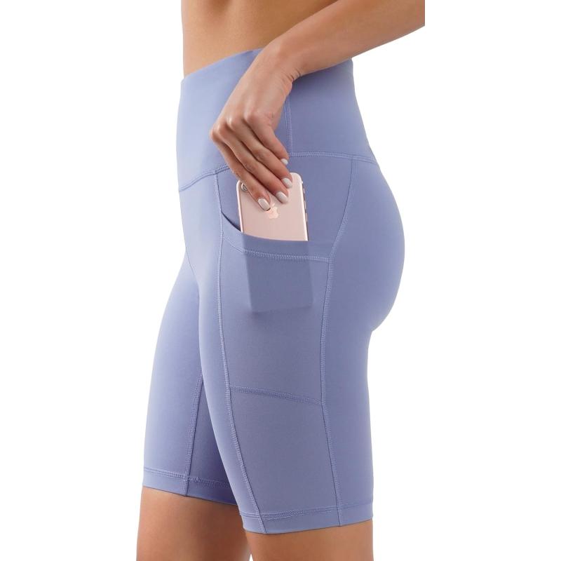 Yogalicious High Waist Squat Proof Side Pocket Biker Shorts – 3.5″, 5″, 7″,  9″(Black 9″) - Yogalicious