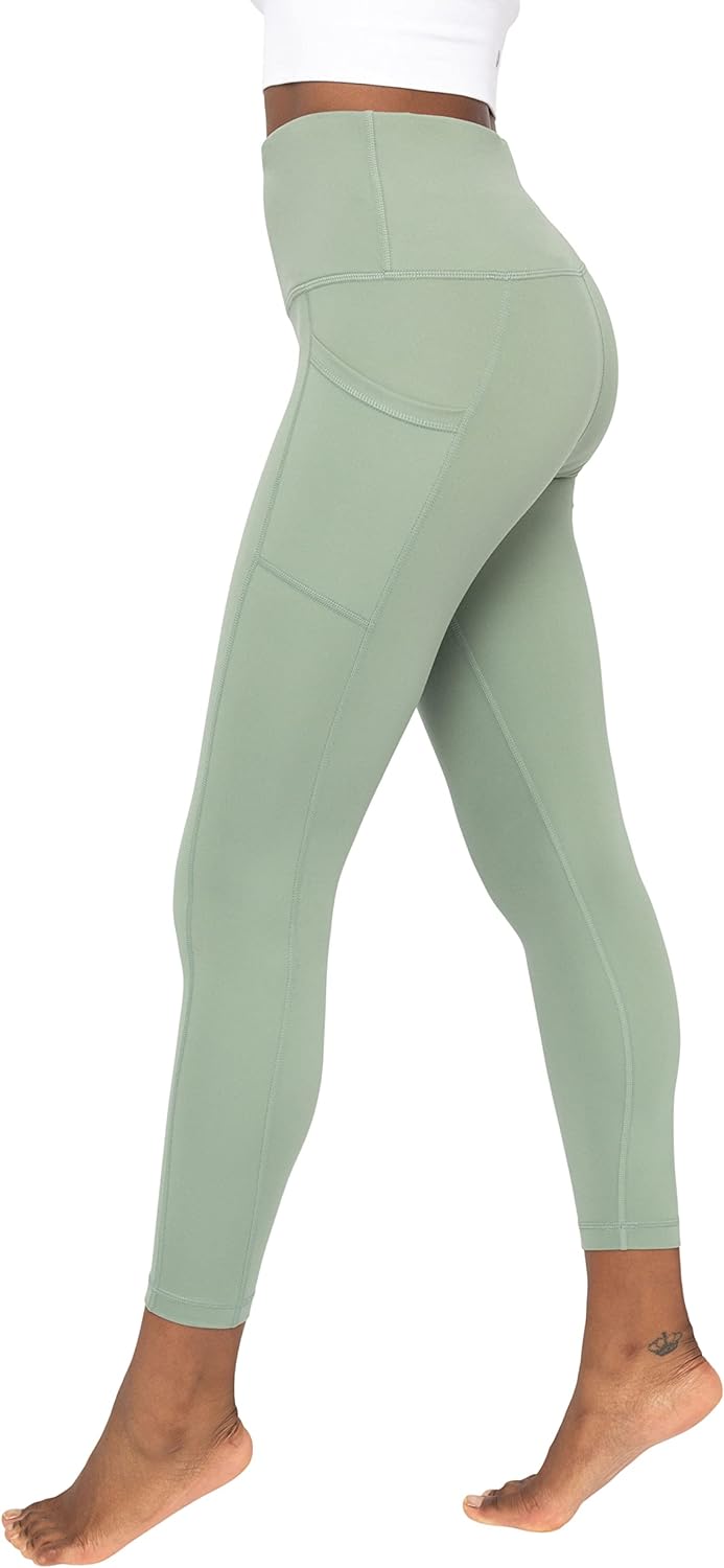 Yogalicious Nude Tech High Waist Side Pocket 7/8 Ankle Legging - Deep  Lichen Green - Medium : Target