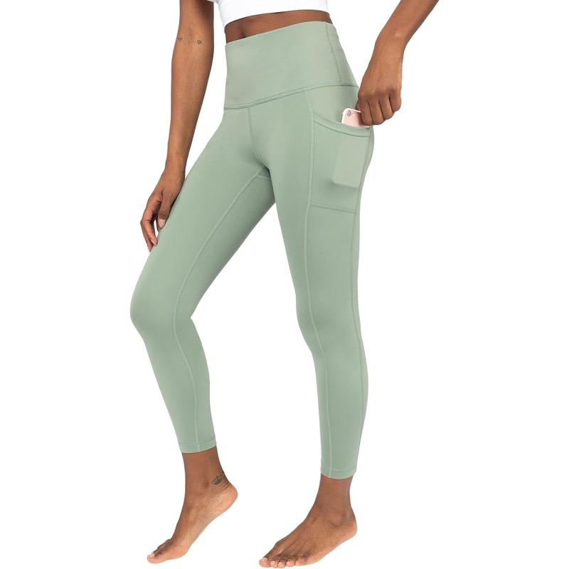 Yogalicious High Rise Squat Proof Criss Cross Ankle Leggings - Blue Fusion  - X Small in 2023