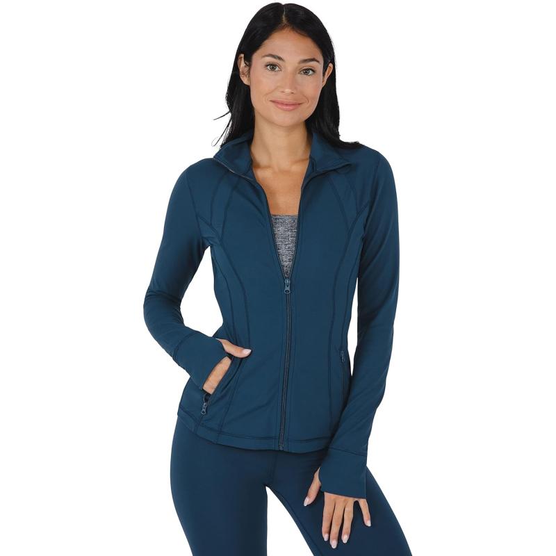 Yogalicious Womens Ultra Soft Lightweight Full Zip Yoga Jacket with  Pockets, Iceberg Green Lux, X-Small : : Clothing, Shoes &  Accessories